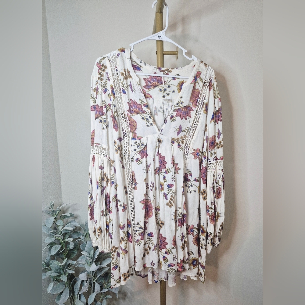 Free People "Just the Two of Us" floral tunic babydoll dress.  - Picture 2 of 6
